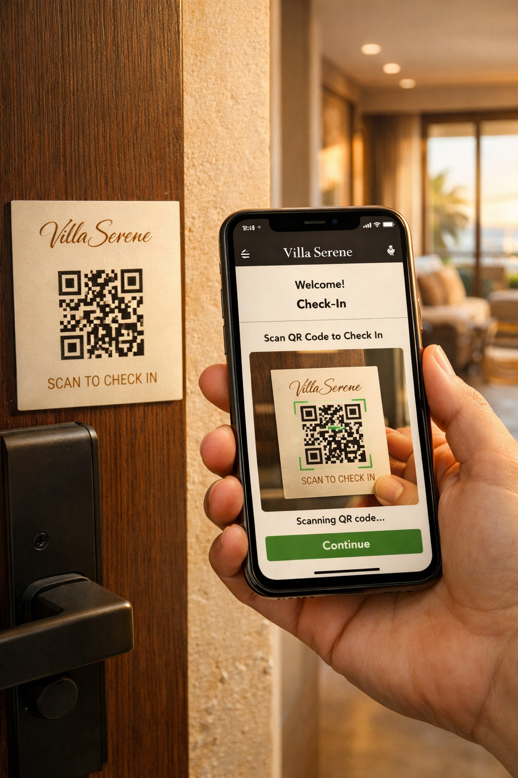 Guest check-in via QR